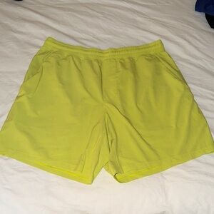 Lululemon Athletica Yellow Athletic Shorts Unlined Pacebreaker 7’